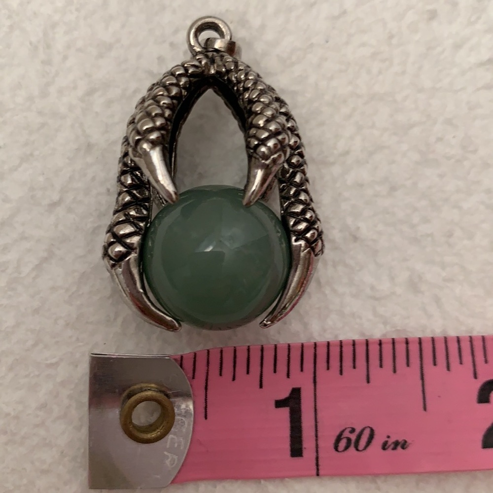 Natural Dragon Claw Aventurine Antique Design Handmade Pendant Unheated - Picture 6 of 8